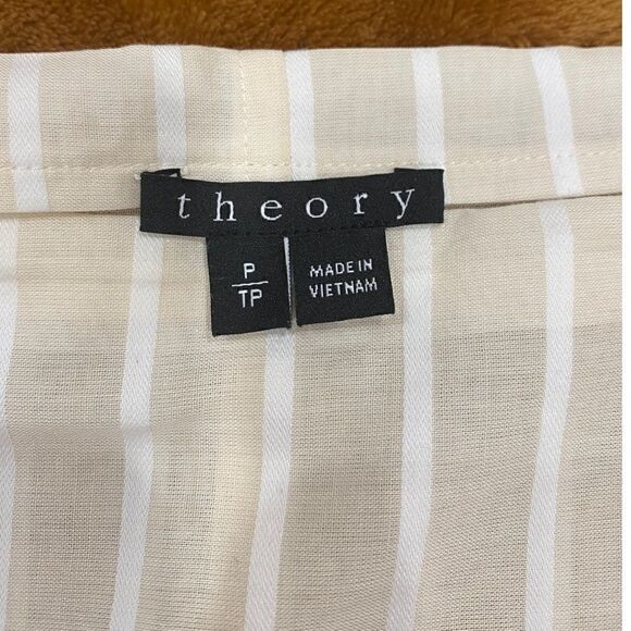 Theory Cotton Miniya Striped Long Sleeve Blouse - Picture 4 of 9